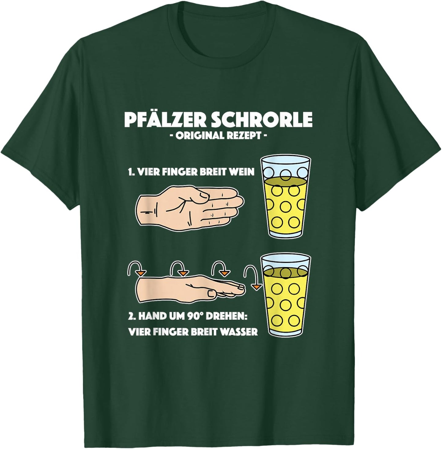 Funny Palatine Schorle Four Finger Wine Festival , black T-Shirt - T-Shirt | Forest