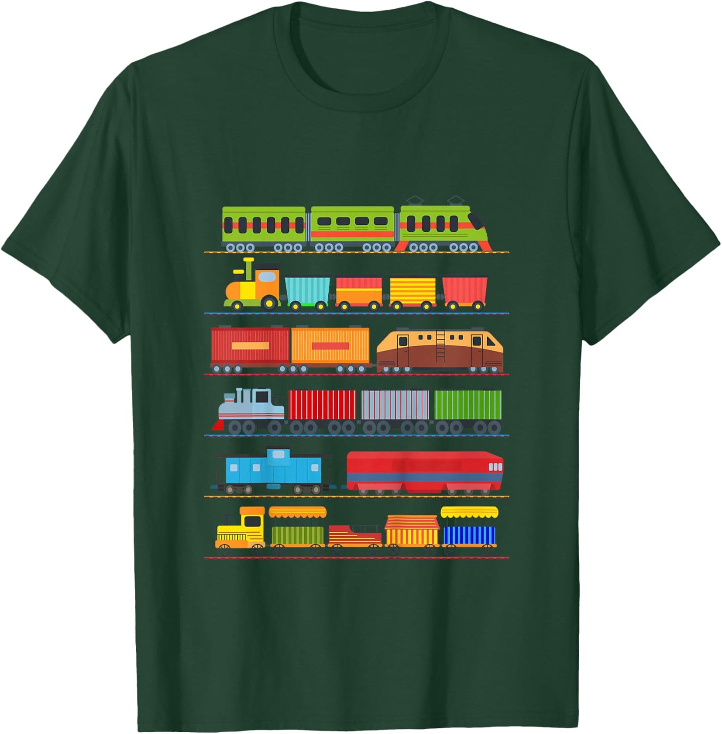 Children's Trains Railway Locomotive Children's Pyjamas Costume Boys Train , black T-Shirt - T-Shirt | Forest