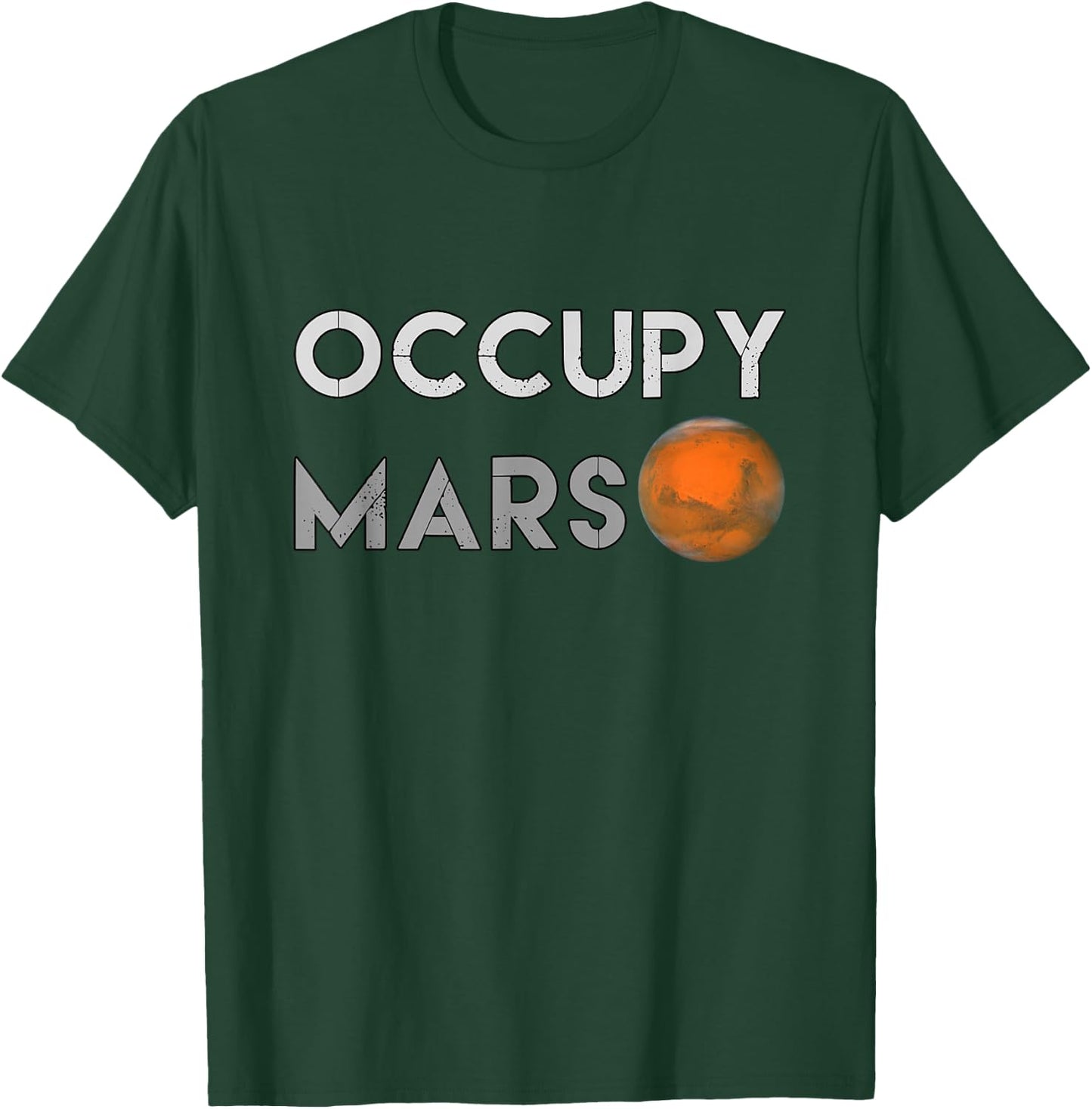 OCCUPY MARS Witty Outer Space Merch Black Mars T-Shirt - T-Shirt | Forest