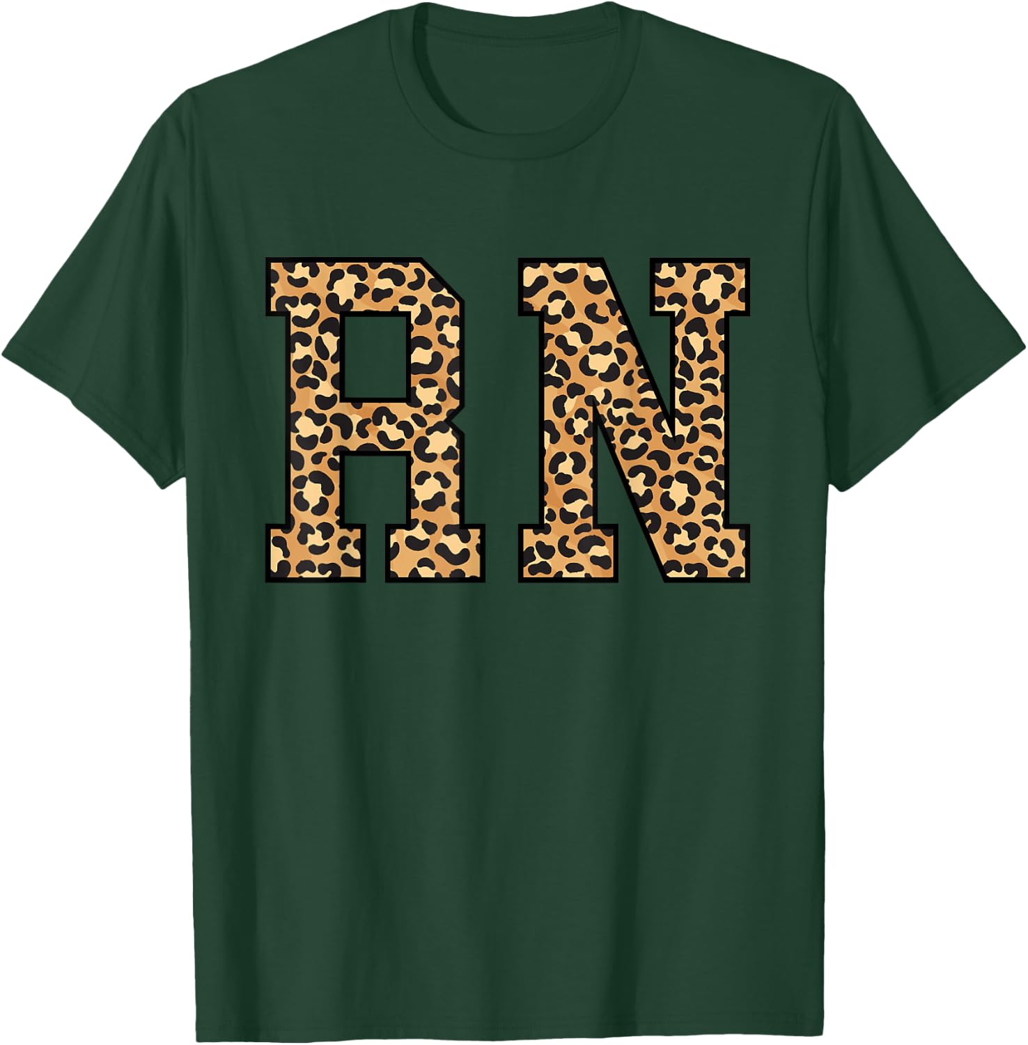 RN Nurse Cute Trendy Leopard Registered Nurse T-Shirt - T-Shirt | Forest
