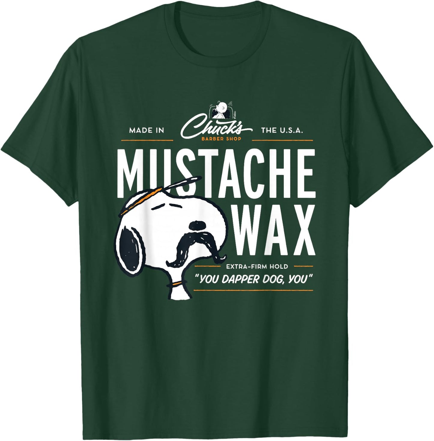 Peanuts Snoopy Moustache Wax , Blue, S T-Shirt - T-Shirt | Forest