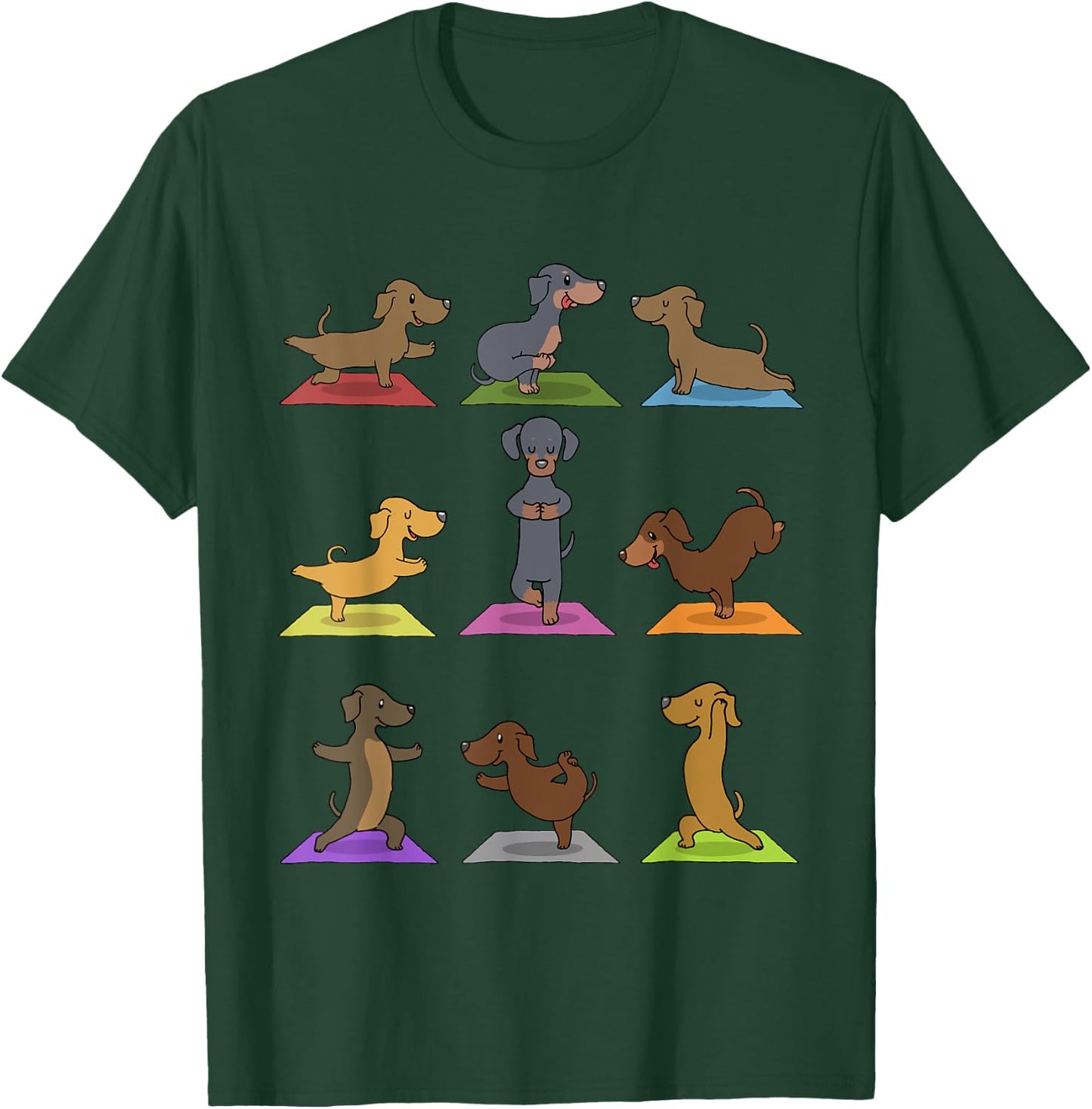 Dachshund Yoga T-Shirt - T-Shirt | Forest