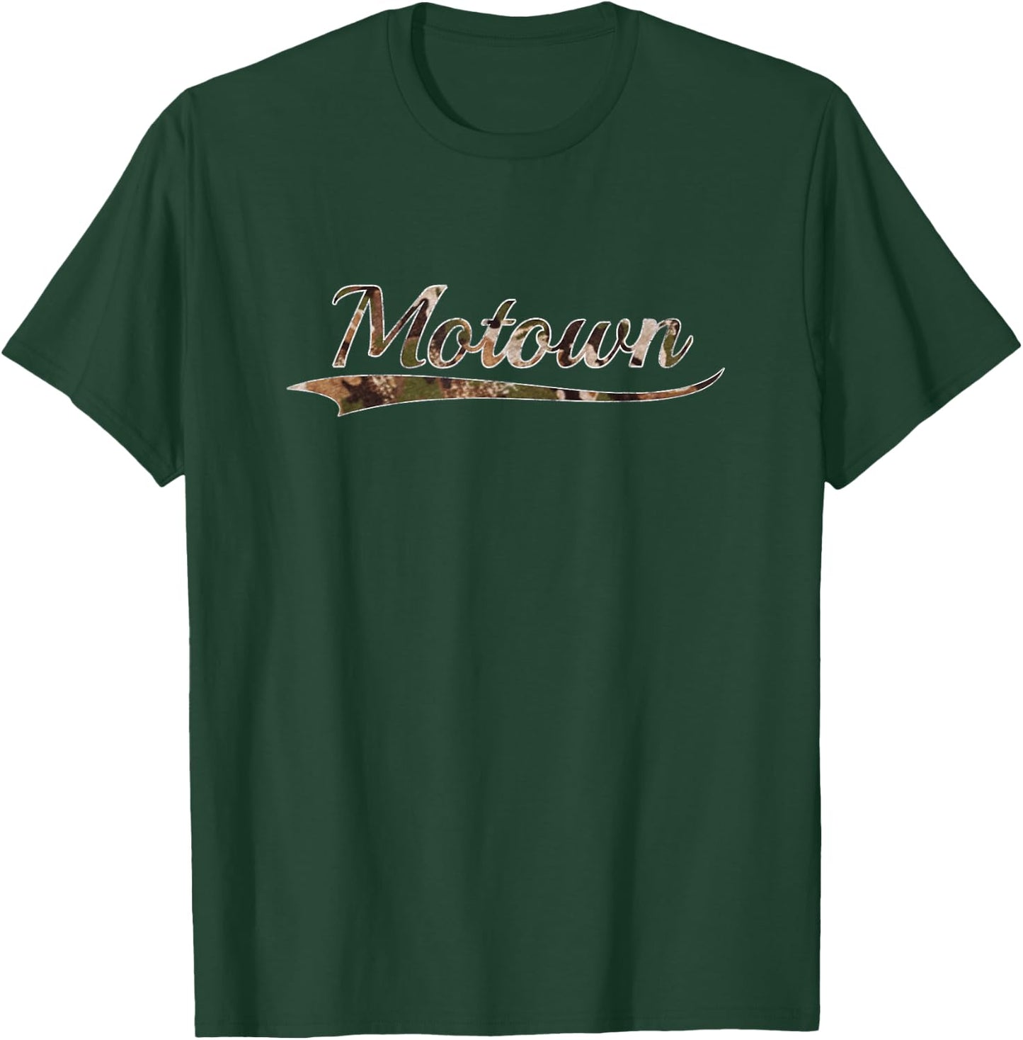 Motown Detroit Camouflage Vintage Inspired Distressed Camo T-Shirt - T-Shirt | Forest
