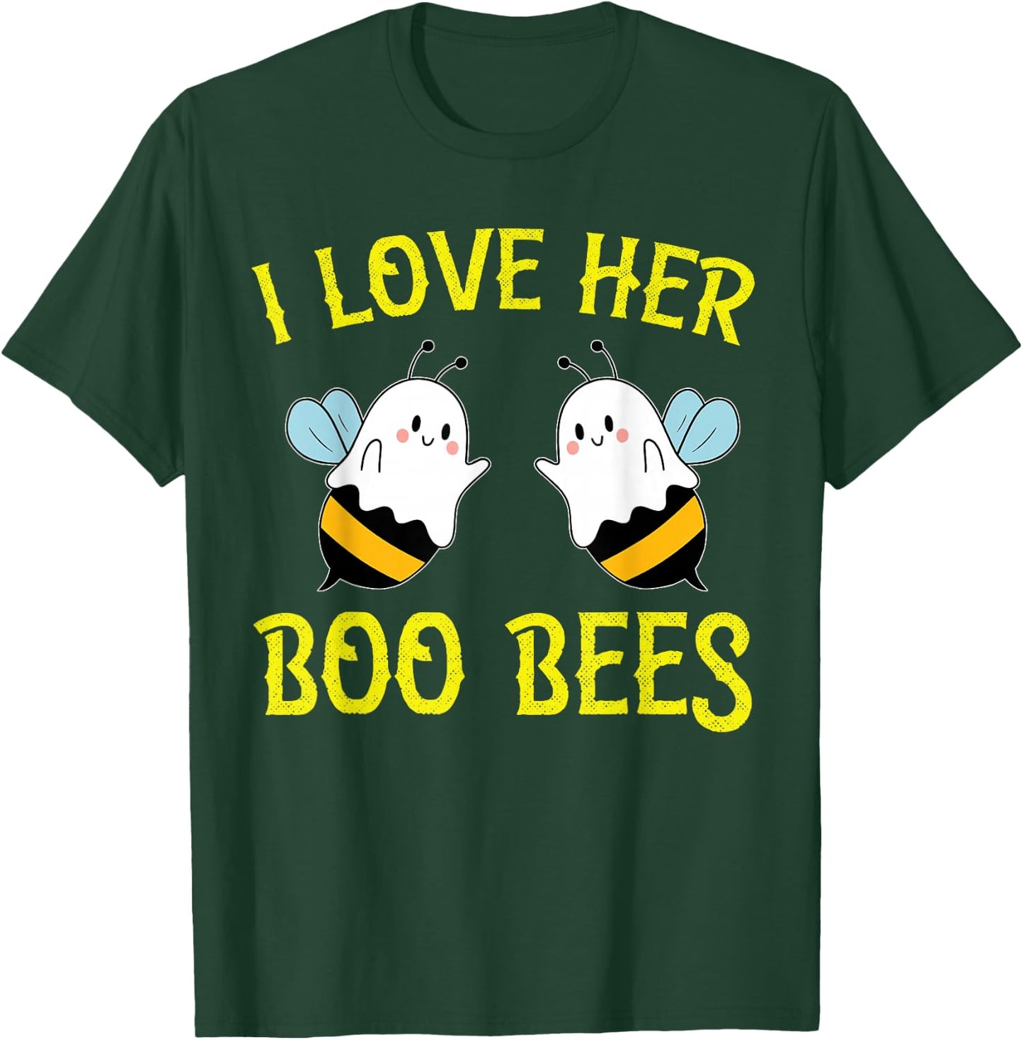 I Love Her Boo Bees Couples Halloween Adult Costume His Men T-Shirt - T-Shirt | Forest