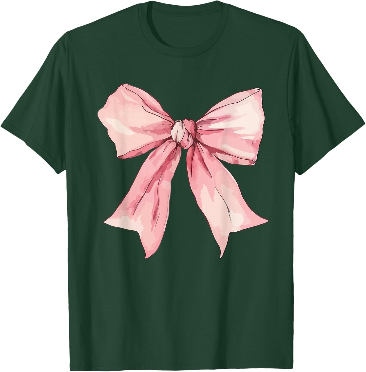 Cute Pink Coquette Bow Girls Pink Coquette Bow T-Shirt - T-Shirt | Forest