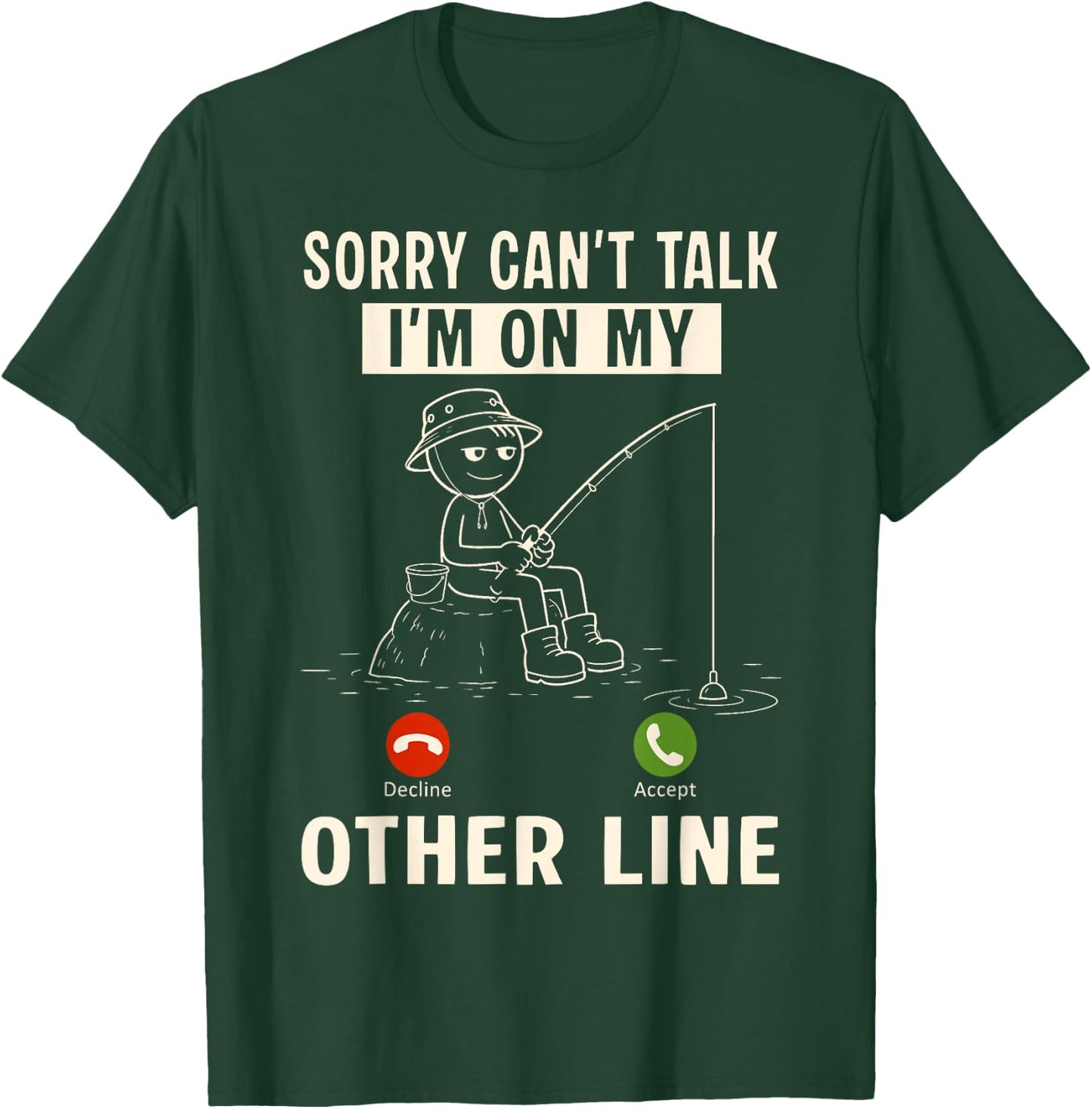 Funny Fishing Shirts for Anglers Fishermen Dads Grandpa T-Shirt - T-Shirt | Forest