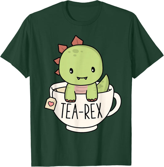 Tea-Rex Süßer T-Rex Dinosaurier-Liebhaber Kawaii Lustiger Dino Pun T-Shirt - T-Shirt | Forest