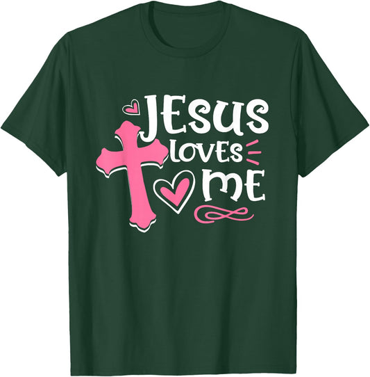 Awesome Religious Jesus's Love Jesus Loves Me Christian T-Shirt - T-Shirt | Forest