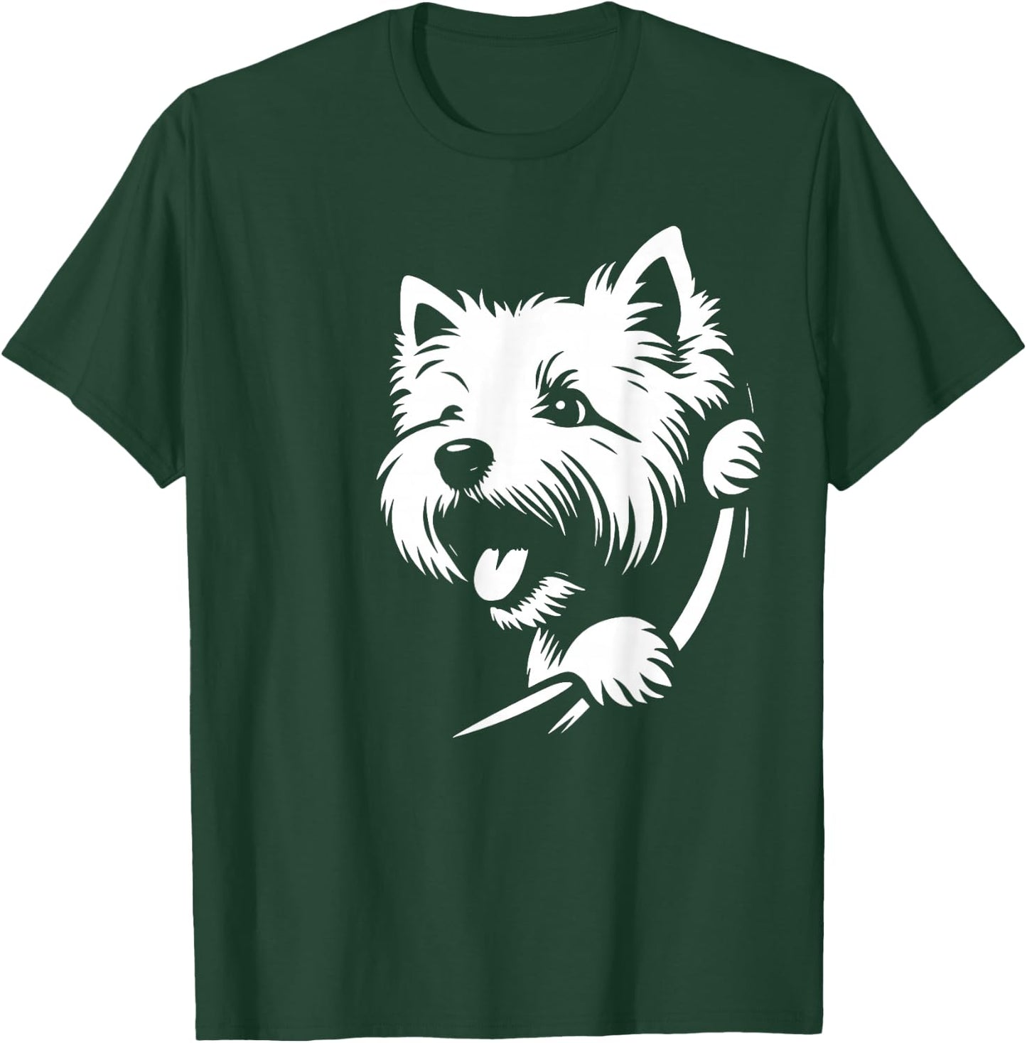 West Highland White Terrier spähender Hund Westie Design T-Shirt - T-Shirt | Forest