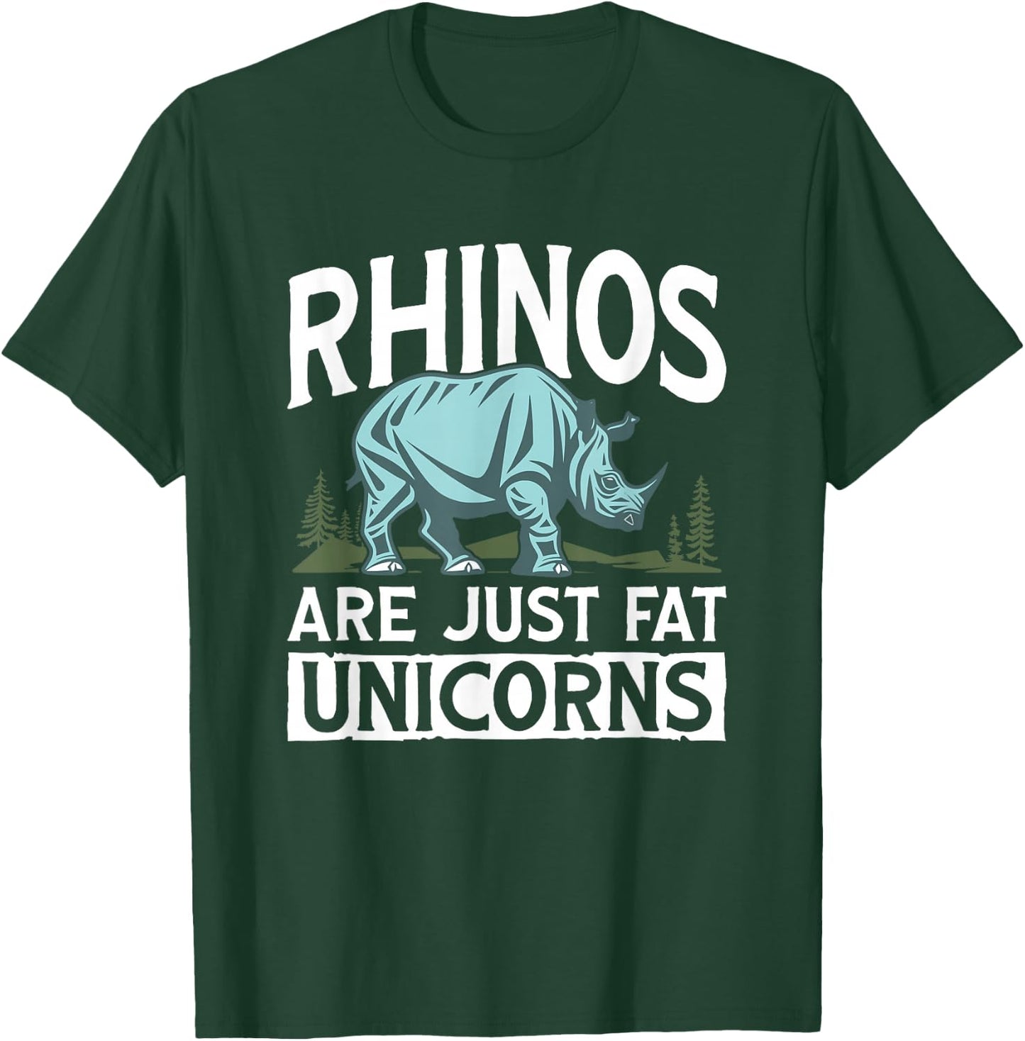 Fat Unicorns Zoology Animal Rhino Rhinoceros Funny Rhinos T-Shirt - T-Shirt | Forest