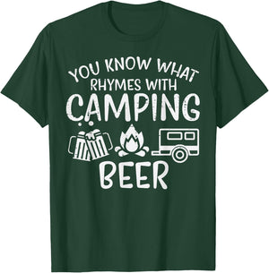 You Know What Rhymes With Camping Funny Camper Dad Men Women T-Shirt - T-Shirt | Forest
