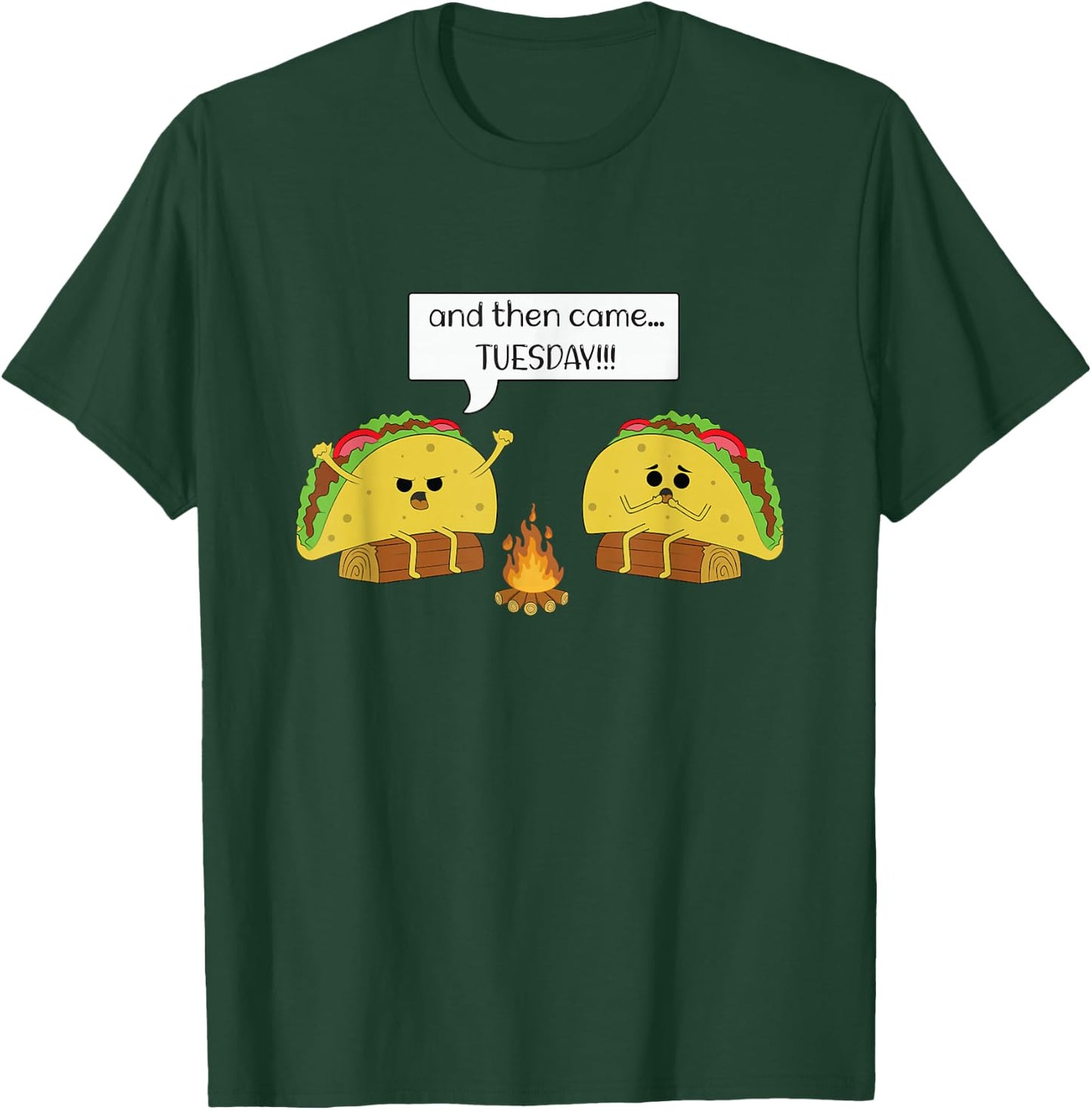 Taco Tuesday - Funny - Text - Humour - Happy -Camping- Jokes Small T-Shirt - T-Shirt | Forest