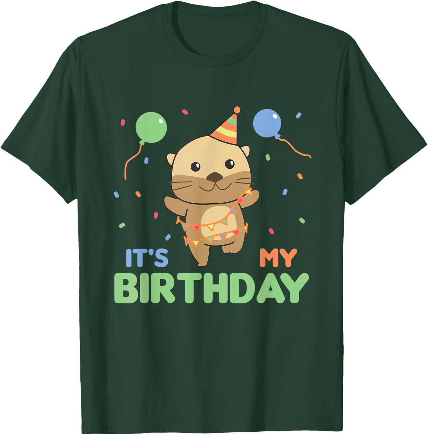 Birthday Otter For Kids It's My Birthday T-Shirt - T-Shirt | Forest