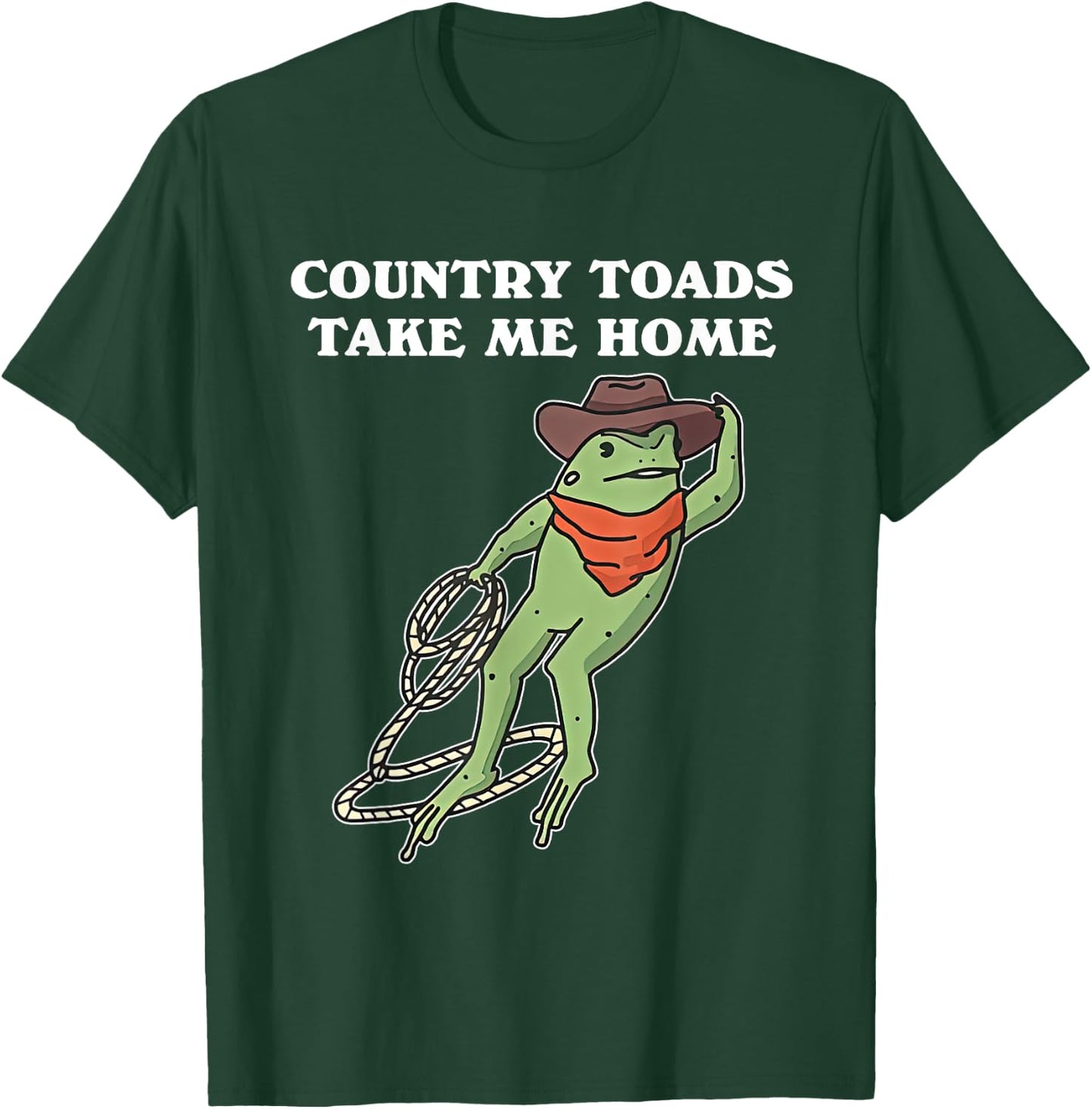 Country Toads Take Me Home Cowboy Frog Funny Western T-Shirt - T-Shirt | Forest