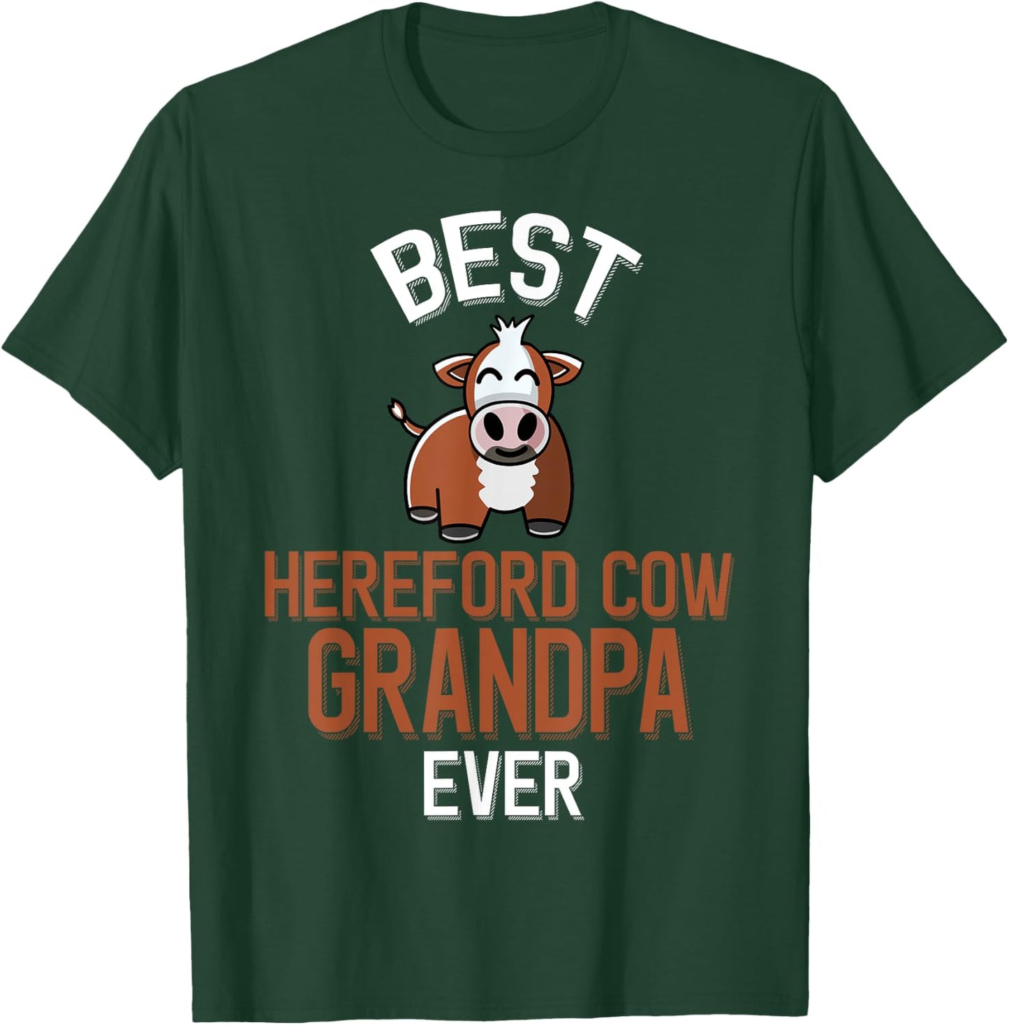 Best Hereford Cow Grandpa Ever T-Shirt - T-Shirt | Forest