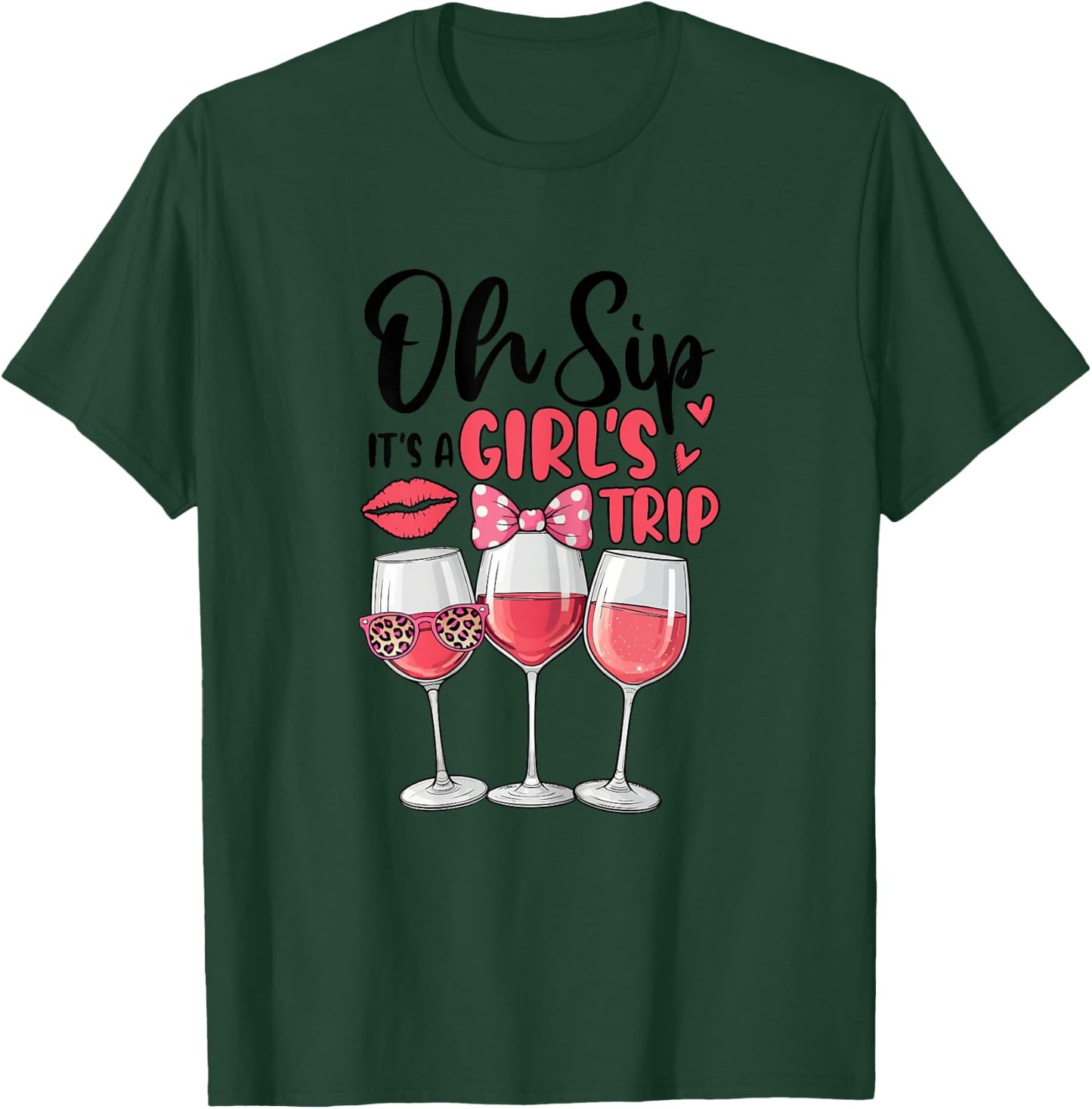 Oh Sip It's A Girls Trip Travel Group Women T-Shirt - T-Shirt | Forest
