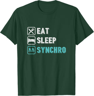 Synchronized Swimming, Swimming, Team, Eating, Sleeping, Synchro T-Shirt - T-Shirt | Forest