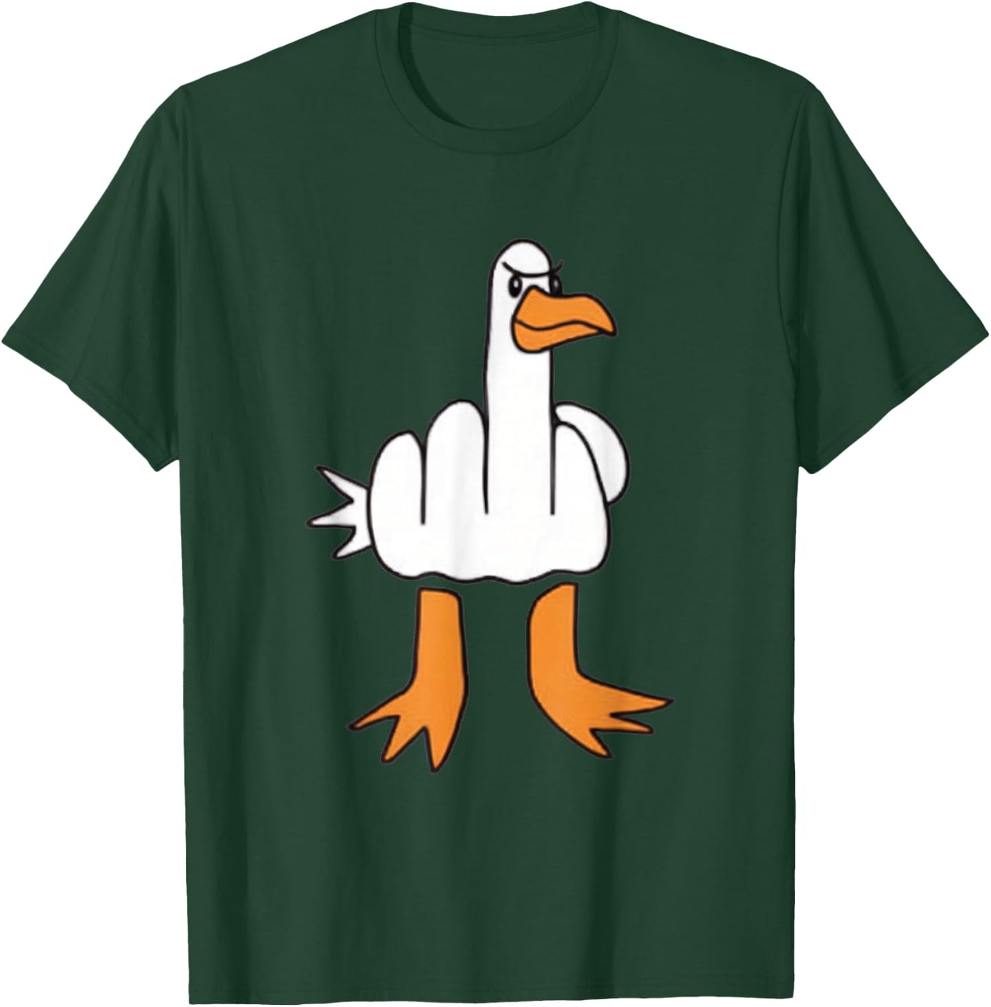 Funny Middle Finger Goose Dark Humour Funny Statement T-Shirt - T-Shirt | Forest