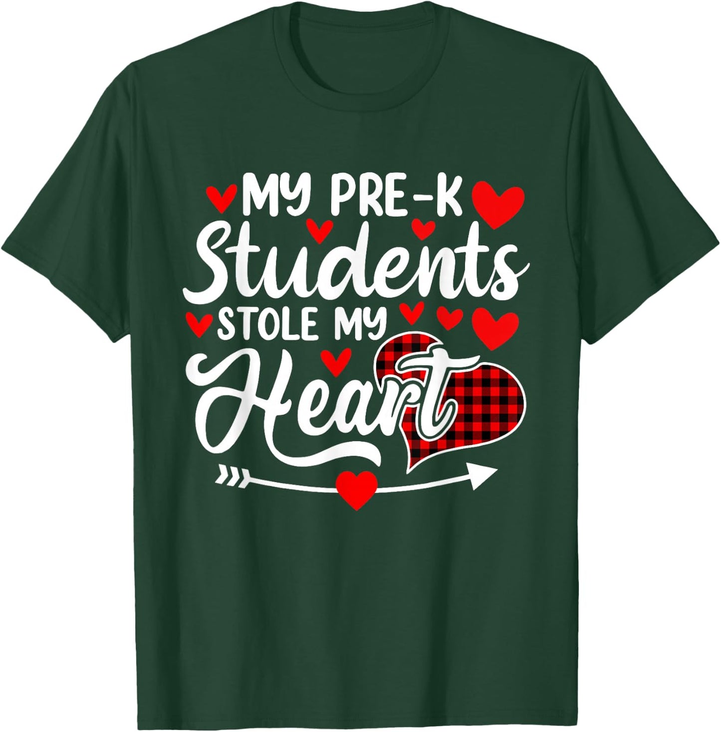 My Pre-K Students Stole My Heart Valentine's Day Teacher T-Shirt - T-Shirt | Forest