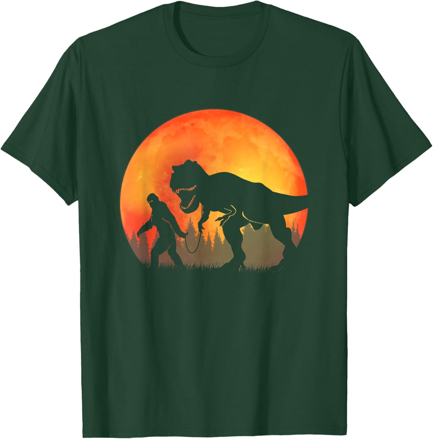 Bigfoot Dinosaur - Bigfoot and TRex T-Shirt - T-Shirt | Forest