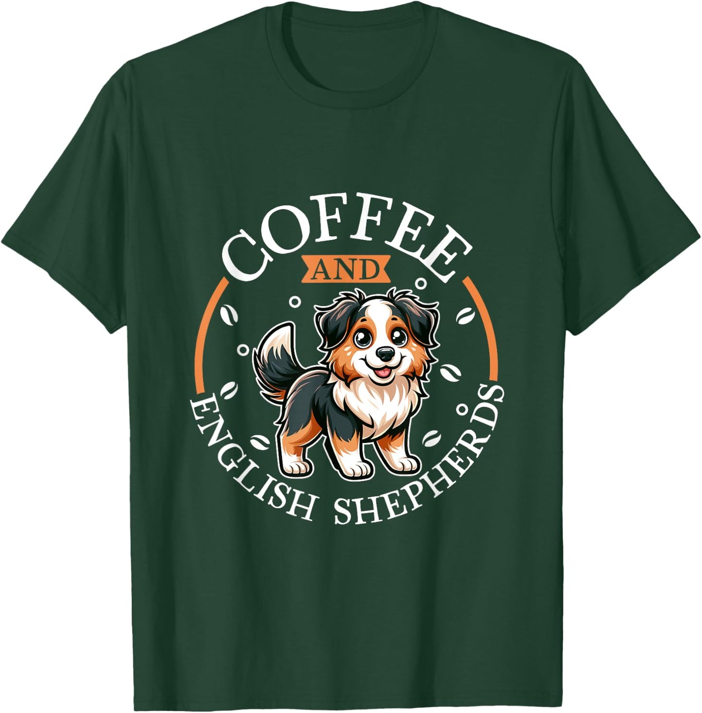 Coffee and English Shepherd T-Shirt - T-Shirt | Forest
