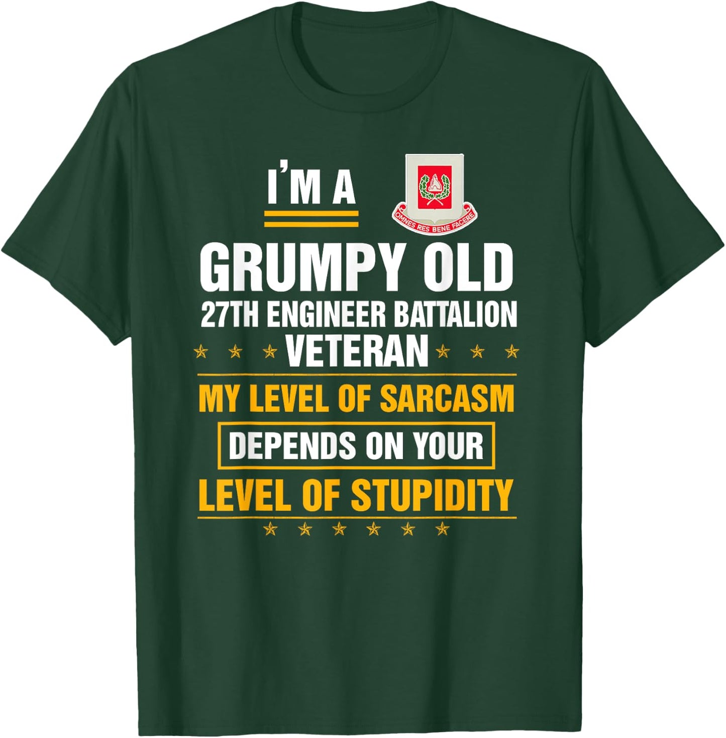 Grumpy Old 27th Engineer Battalion Veteran Funny Christmas T-Shirt - T-Shirt | Forest