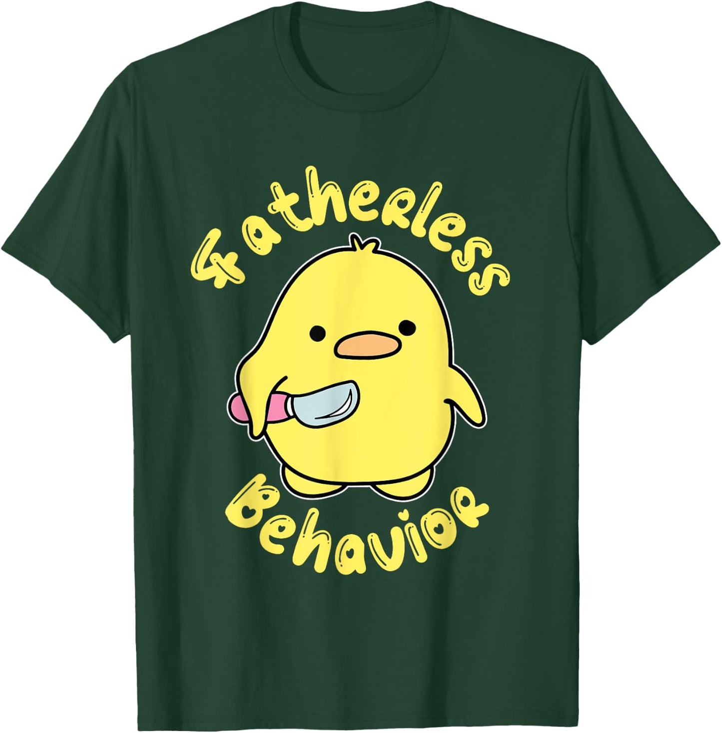 Fatherless Behavior Knife Duck Cute Design T-Shirt - T-Shirt | Forest