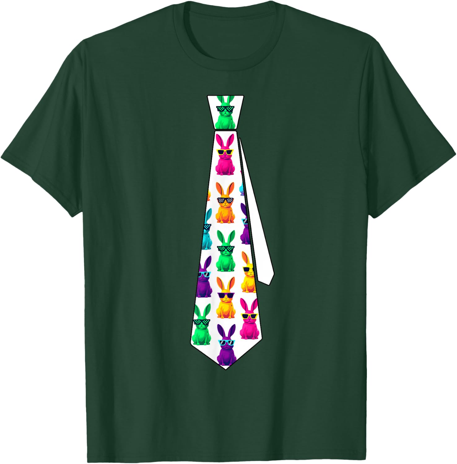 Happy Easter Funny Bunny Tie For Boys Toddlers Men T-Shirt - T-Shirt | Forest