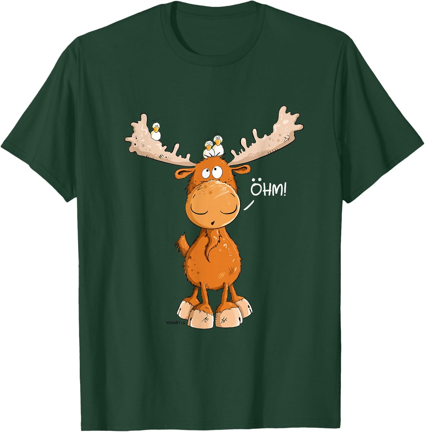 Öhm Elk I Deer Reindeer Forest Animal , black T-Shirt - T-Shirt | Forest