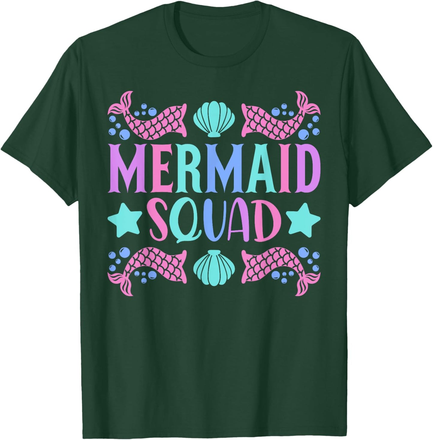 Mermaid Squad Cute Mermaid Birthday Party Outfit Kid Mermaid T-Shirt - T-Shirt | Forest