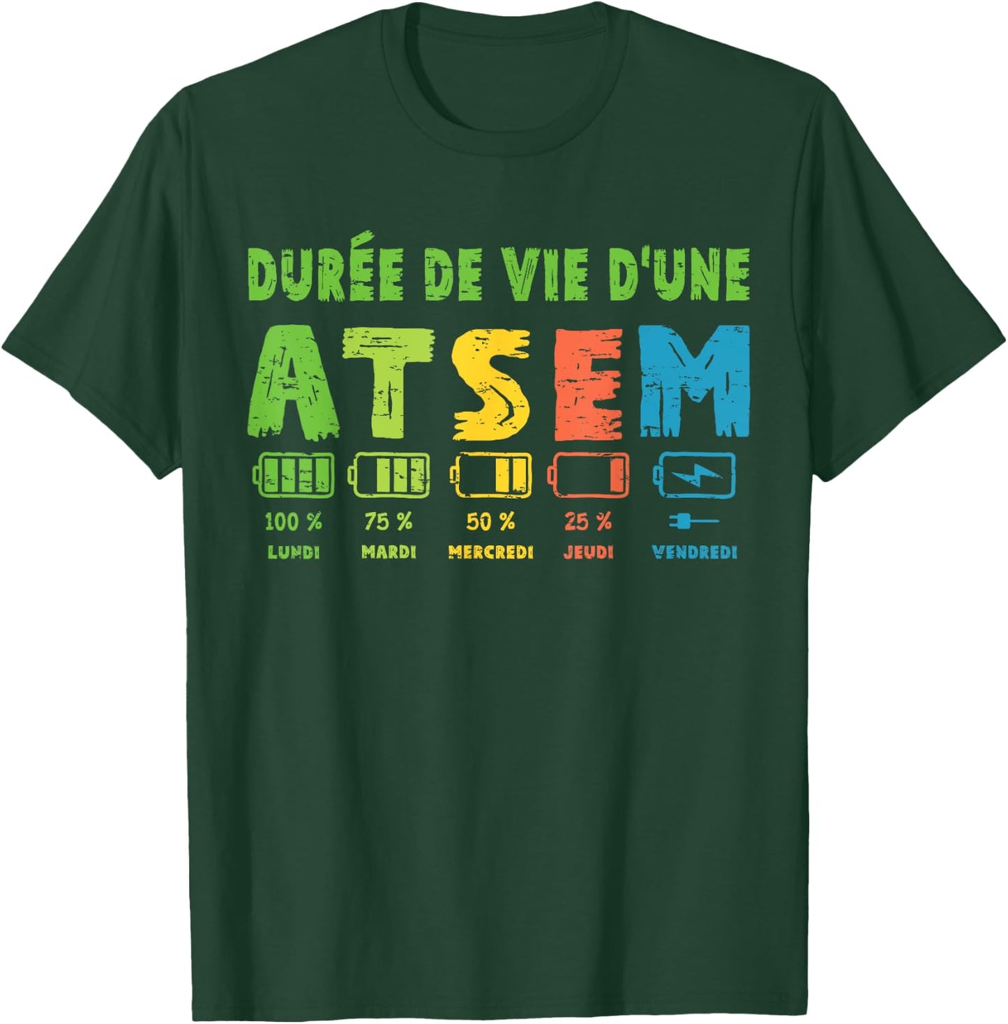 Atsem Women's Funny Atsem Maternelle School End of Year , Black, S T-Shirt - T-Shirt | Forest