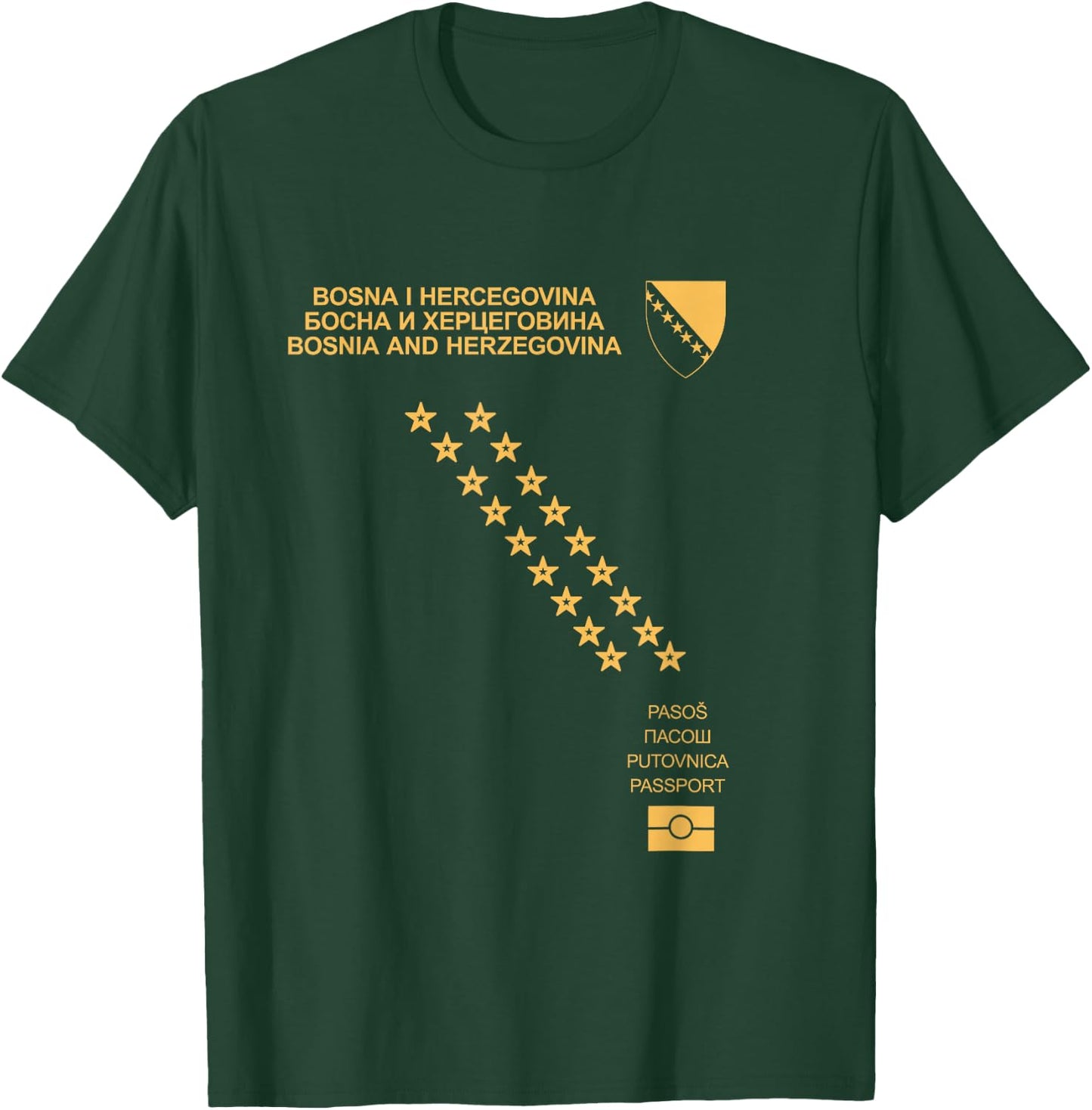 Bosnien Geschenke Ljiljan SFRJ Bosna Flagge Wappen T-Shirt - T-Shirt | Forest