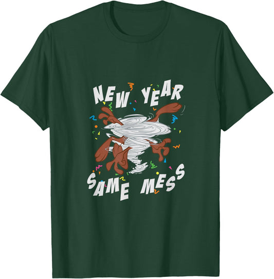 Looney Tunes New Year Same Mess With Taz T-Shirt - T-Shirt | Forest