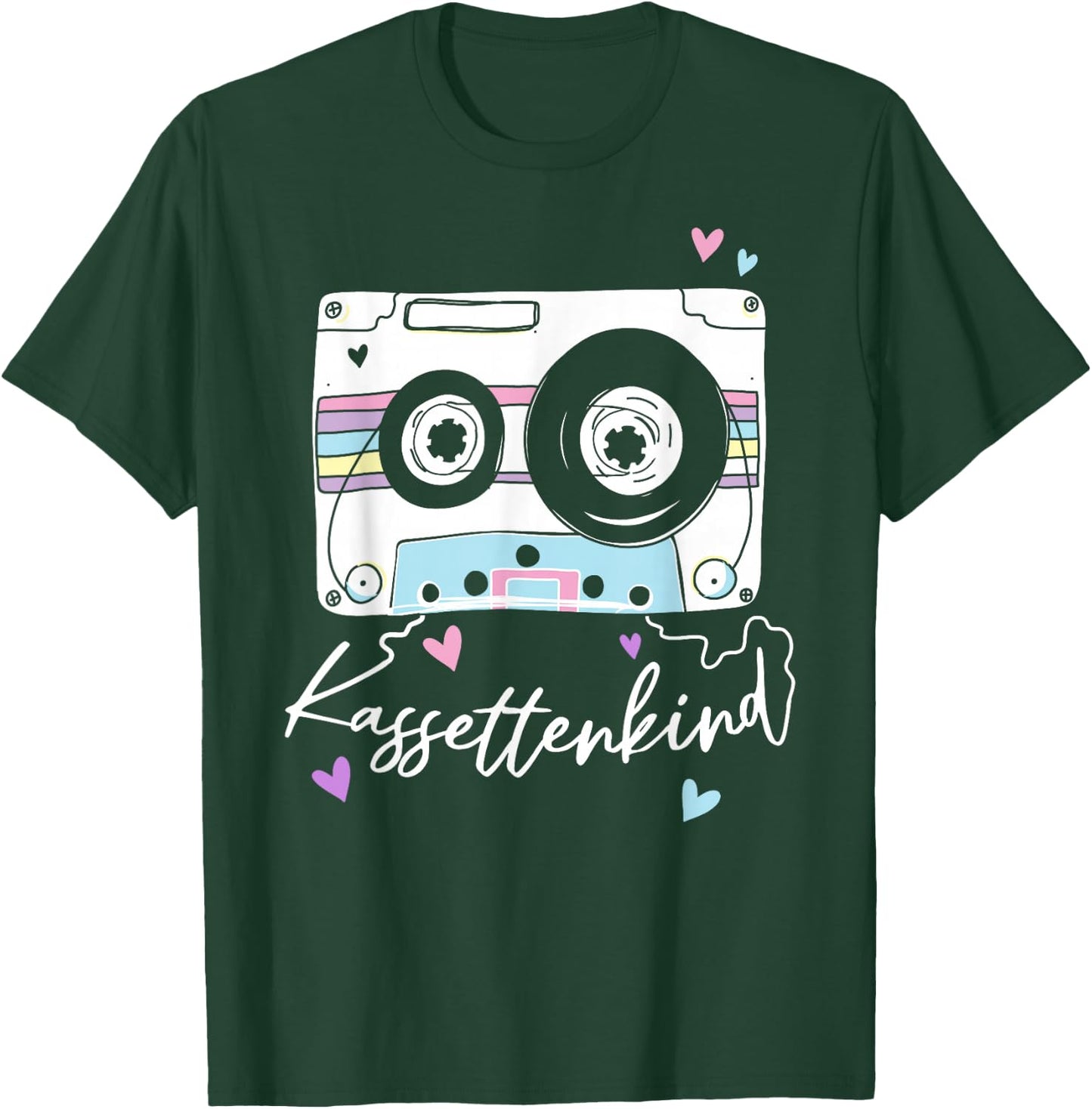 Kassettenkind 90s 80s Theme Party Oldschool Cassette , black T-Shirt - T-Shirt | Forest