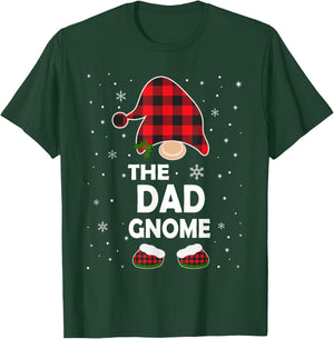 Dad Gnome Buffalo Plaid Matching Family Christmas Pajama T-Shirt - T-Shirt | Forest