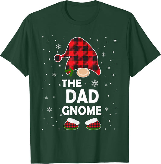Dad Gnome Buffalo Plaid Matching Family Christmas Pajama T-Shirt - T-Shirt | Forest