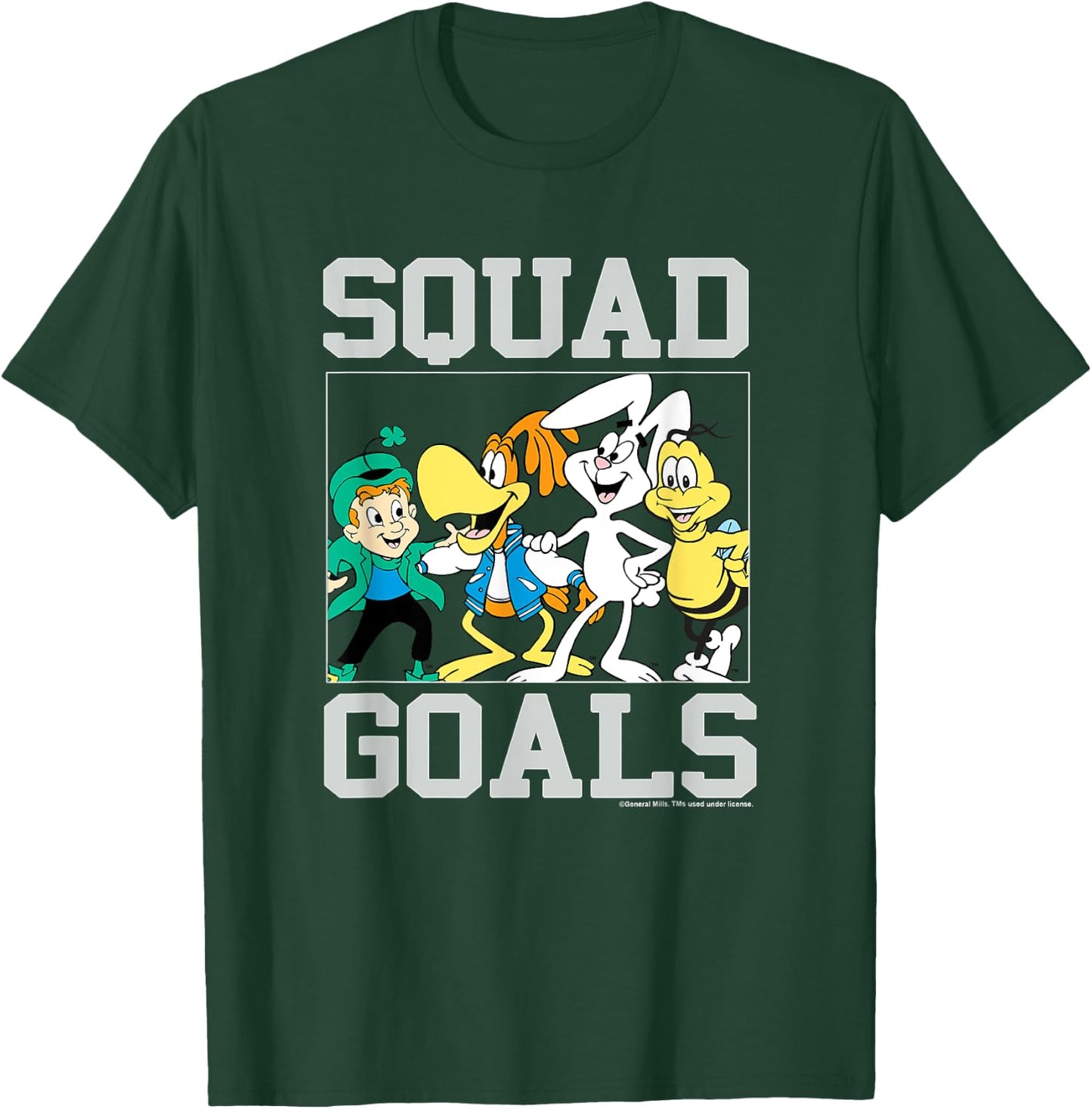 General Mills Squad Goals Cereal Mascots Vintage Group Shot T-Shirt - T-Shirt | Forest