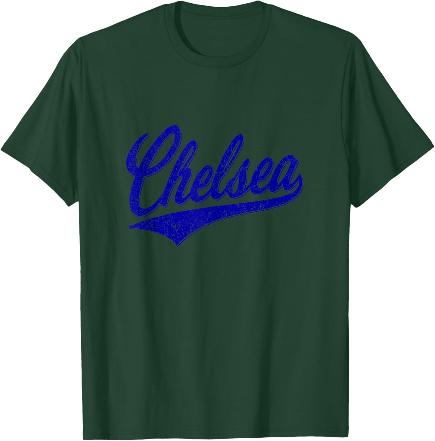 Chelsea London England Script Classic Sporty T-Shirt - T-Shirt | Forest
