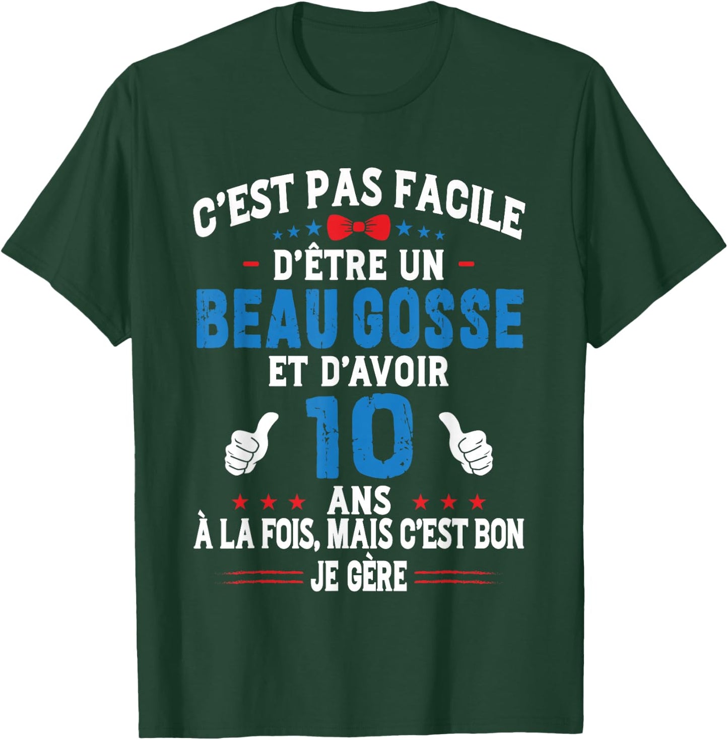 Beau Gosse Humour Original Birthday Gift Boy 10 Years , Black, S T-Shirt - T-Shirt | Forest