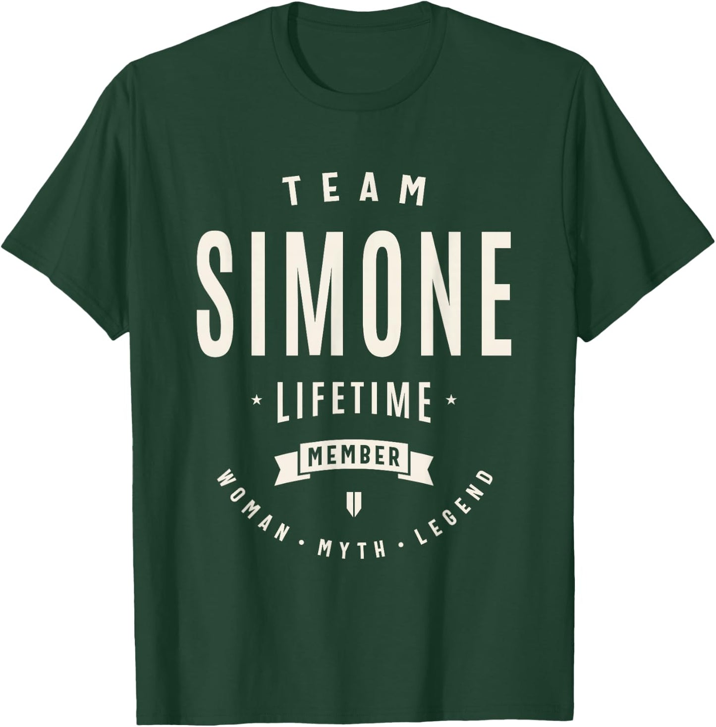 Team Simone Lifetime Member Funny Name Simone T-Shirt - T-Shirt | Forest