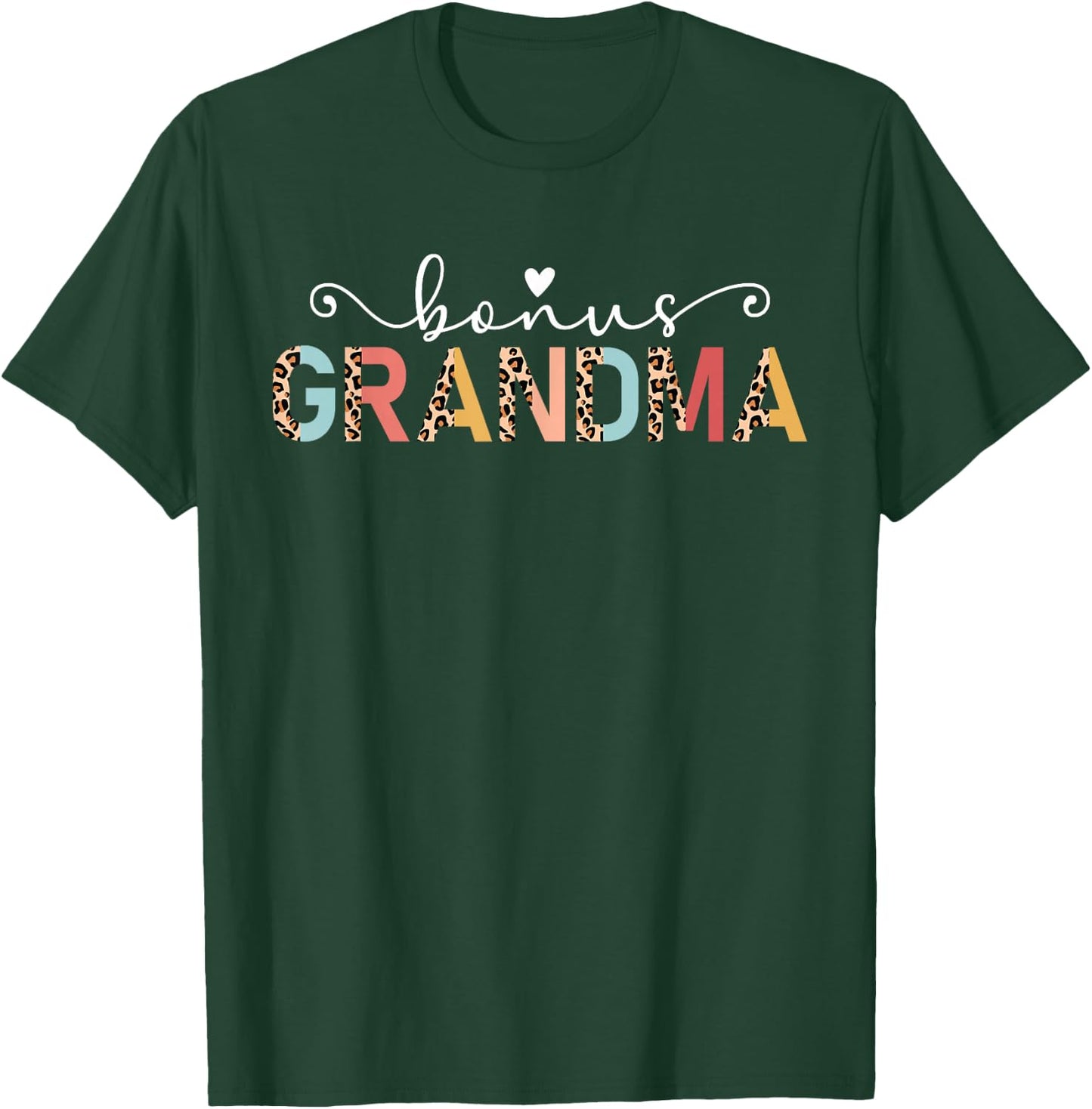 Bonus Grandma Leopard Bonus Grandmother Step Grandma T-Shirt - T-Shirt | Forest