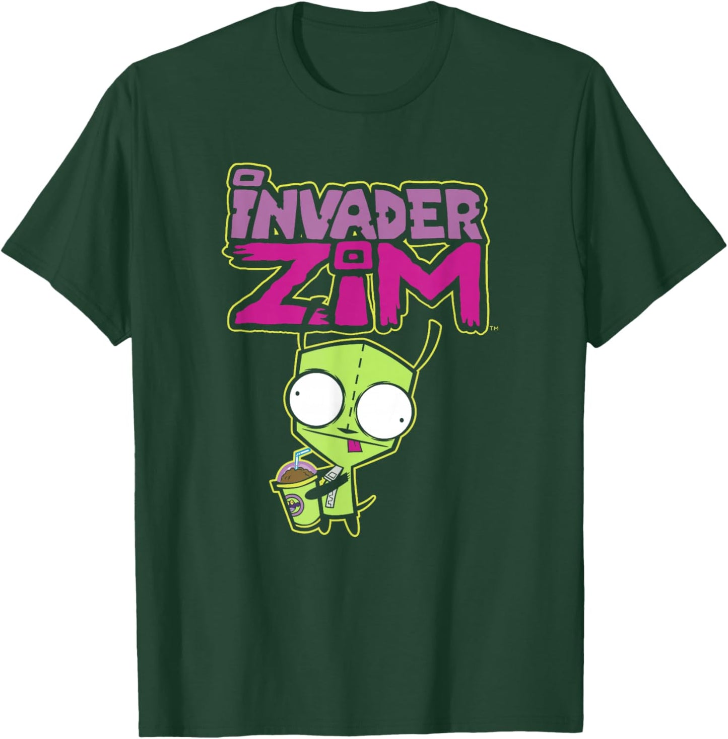 Invader Zim G.I.R Milkshake Foodie Dog Logo , black T-Shirt - T-Shirt | Forest