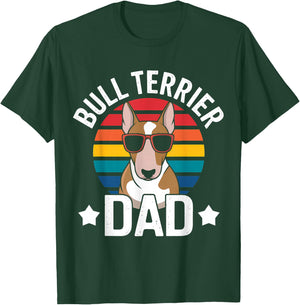Best Bull Terrier Dad Ever Funny Bull Terrier , Black, S T-Shirt - T-Shirt | Forest