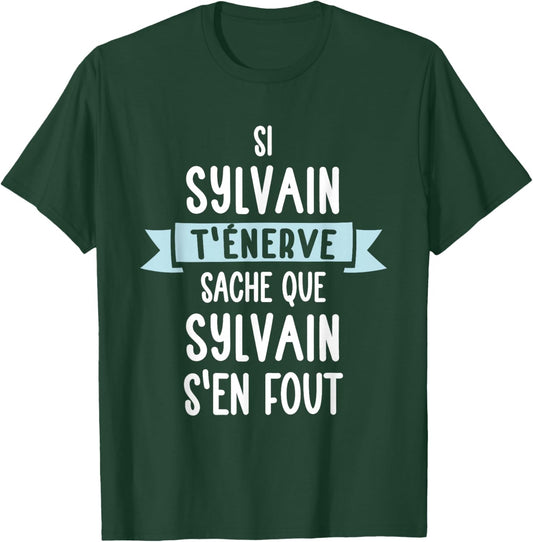 Gift Man Humour Name Personalised Sylvain , Black, S T-Shirt - T-Shirt | Forest