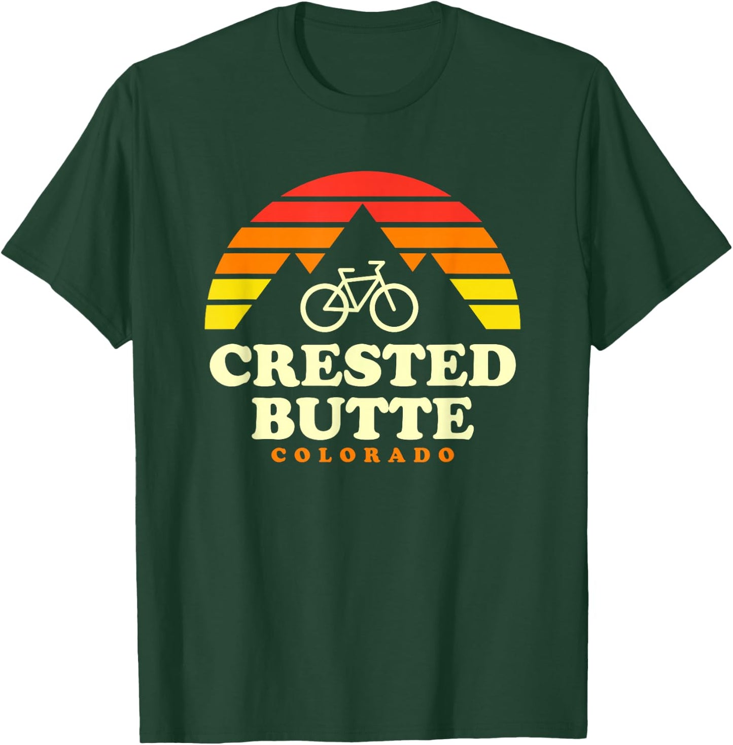 Crested Butte Colorado Mountain Biking Mtb Trails Retro T-Shirt - T-Shirt | Forest
