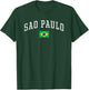 Vintage Sao Paulo Brasil Country Flag Souvenir Vacation T-Shirt - T-Shirt | Forest