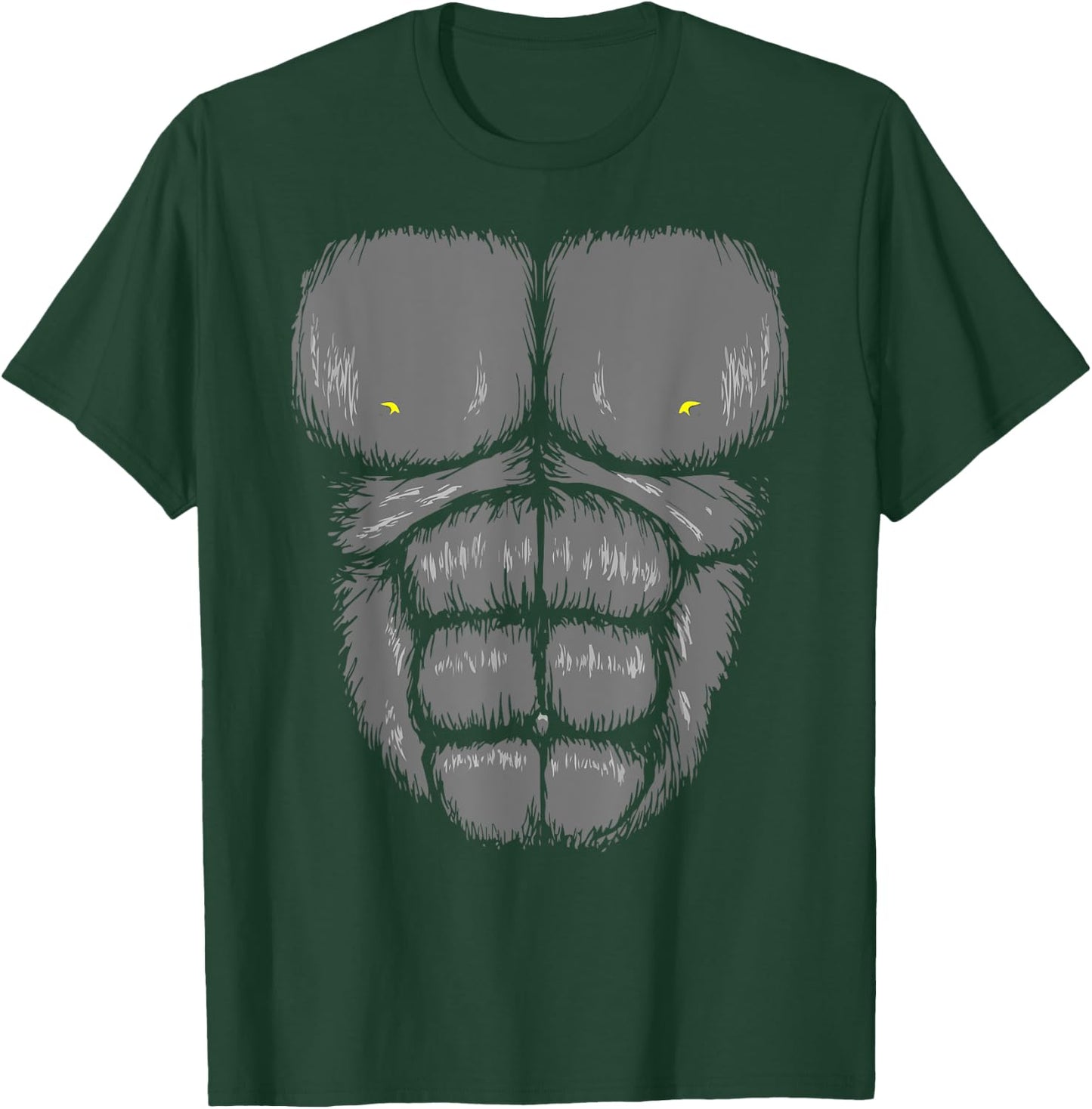 Gorilla Chest Abs Muscles 6 pack Jungle Monkey Retro T-Shirt - T-Shirt | Forest