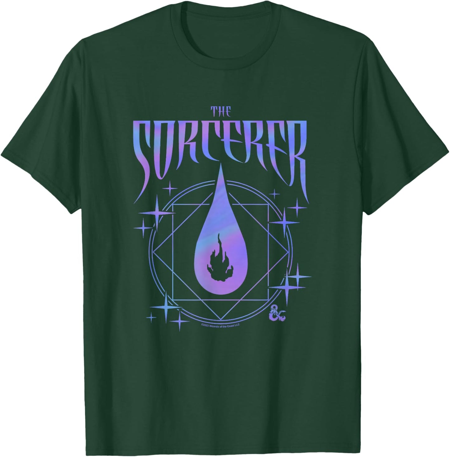 Dungeons & Dragons The Sorcerer Neon Flame Emblem Logo T-Shirt - T-Shirt | Forest