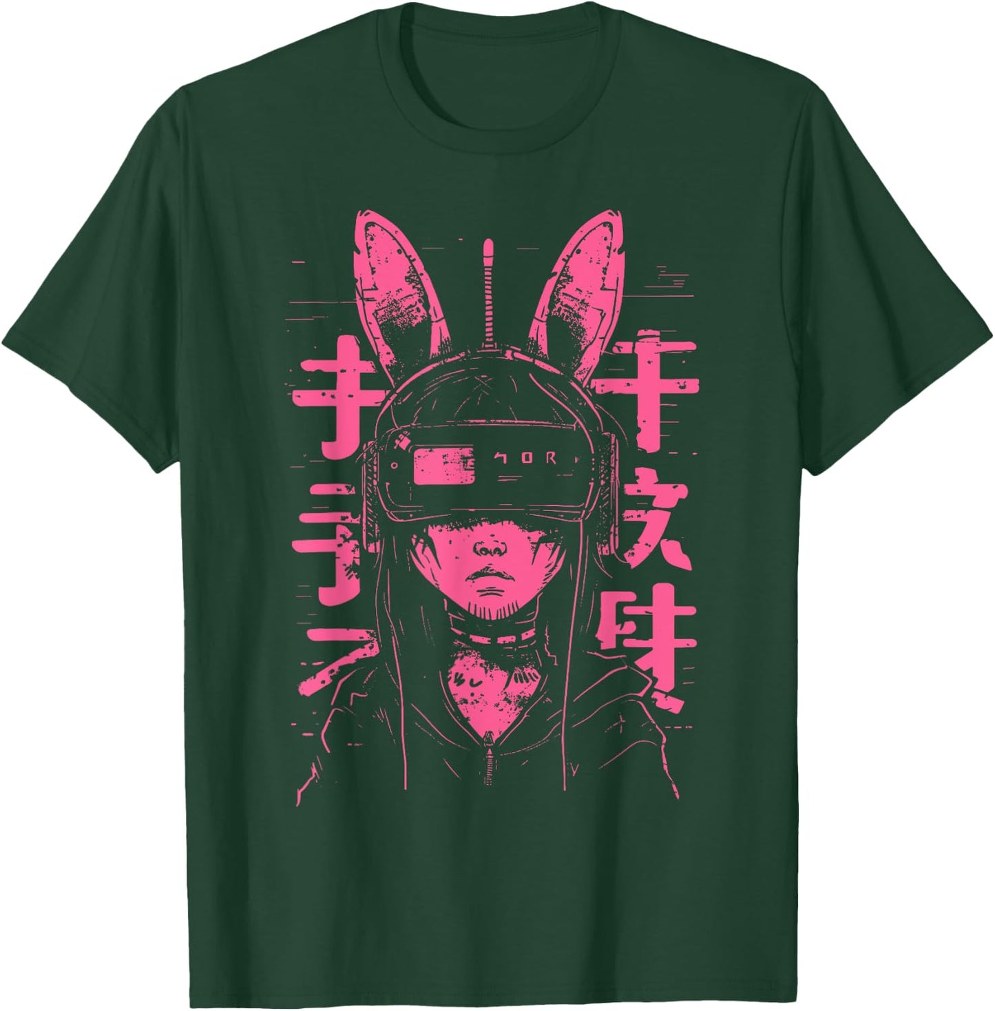 Anime Manga Punk Bunny Girl | Cyberpunk Japanese Harajuku T-Shirt - T-Shirt | Forest