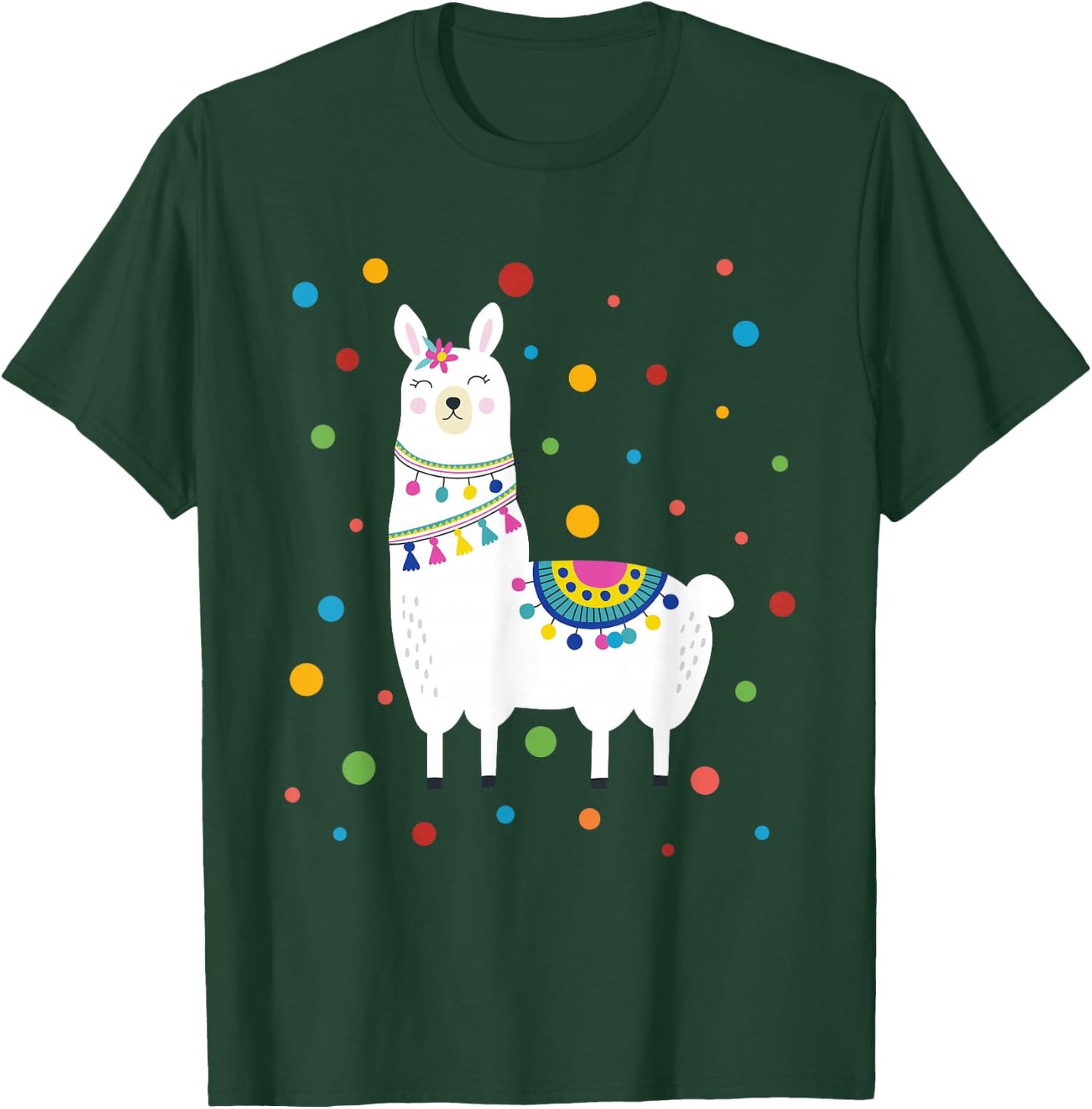 Dot Day Shirt Polka Dots Llama Kids Boys Girls Youths T-Shirt - T-Shirt | Forest